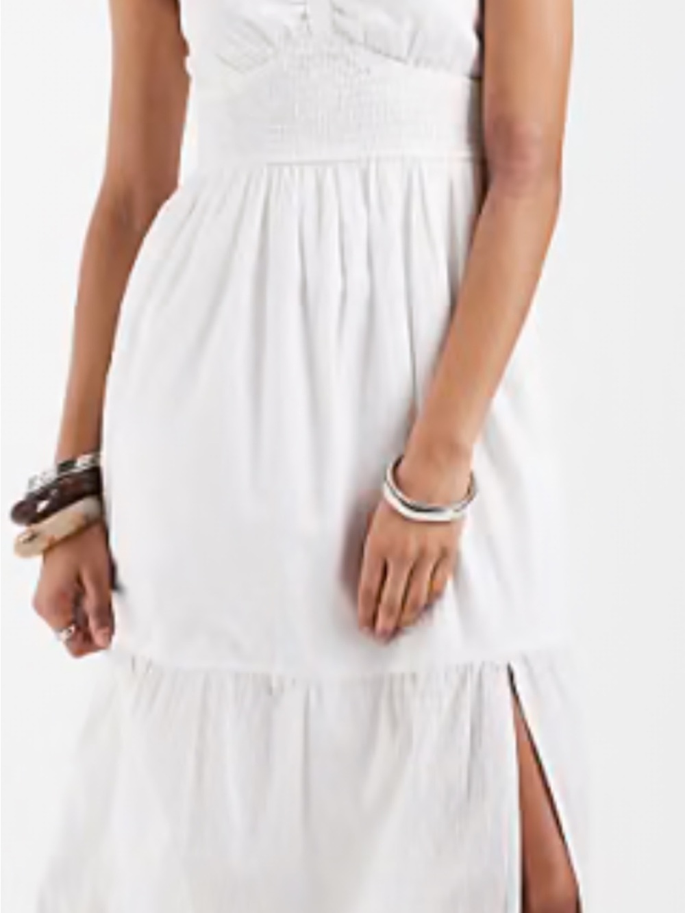 Hollister White Maxi Dress with Side Slit